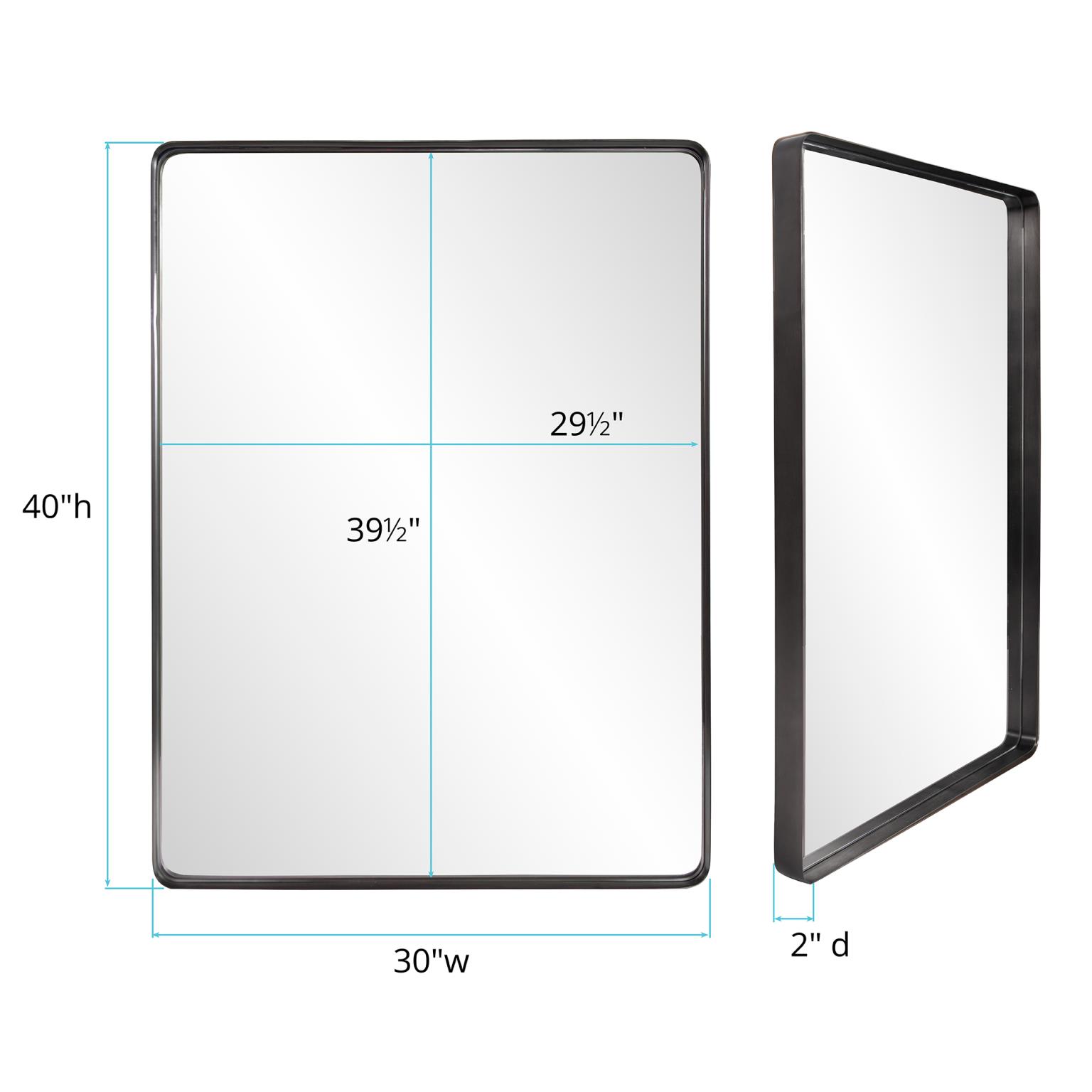 Tyler Dillon Rectangular Metal Framed Black Steele Wall Mirror