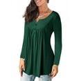 thumbnail image 5 of VERABENDI Women's Plus Size Tops Blouses Long Sleeve Button Up V-neck Tunic Shirts, M-4XL, 5 of 5