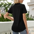 thumbnail image 4 of Cathalem Women's Oversize Workout Crop Tops Print Short Sleeve Tops,Black S, 4 of 5
