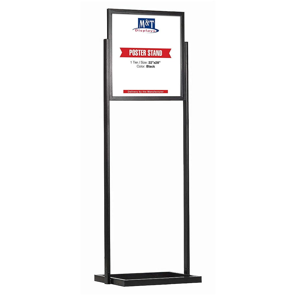 M&T Displays Portable Eco Info Board Floor Standing Heavy Duty Poster Sign Holder, 22x28 Poster