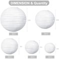 thumbnail image 2 of 10Pcs White Paper Lanterns Decorative Chinese/Japanese Hanging Round Paper Lanterns Lamp for Birthday, Wedding, Christmas, Bridal, Home Decor, Party Decoration(Size of 4”, 6”, 8”, 10”，12”), 2 of 7