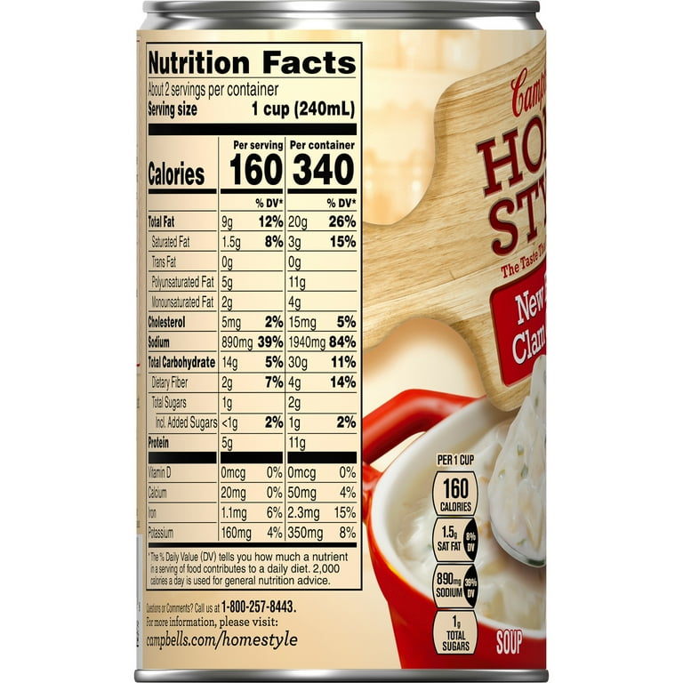 Campbell S New England Clam Chowder Nutrition Facts Home Alqu