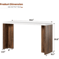 thumbnail image 2 of 55” Industrial Bar Table, Counter Height Pub Dining Table with Faux Marble Top, Rectangular Home Bar Unit for Kitchen, Dining Room, Balcony, Basement, 300LBS Capacity., 2 of 7