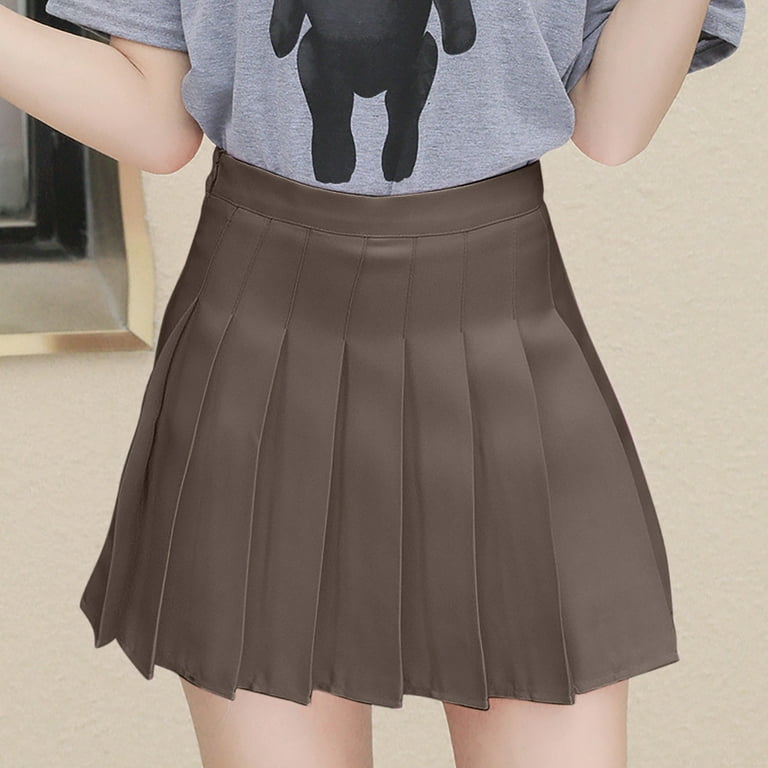 iOPQO Mini Skirt Women's Waist Chain ALine Skirt High Waist Check