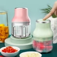 thumbnail image 1 of Cortadora eléctrica de ajo y procesador de alimentos - capacidad de 250ML con cuchillas de acero inoxidable • USB recargable • Funcionamiento de un solo toque • Diseño compacto para cocina, camping, 1 of 9