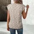 thumbnail image 4 of Textured Waffle-Knit Essential 2024 Spring Drop-Shoulder Tee Cotton, Minimalist Wardrobe Staple for Runs, Beige Spring And Summer Women's Fashionable Round Neck Solid Color Loose Short Sleeved, 4 of 6