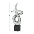thumbnail image 4 of 10" x 22" Silver Ceramic Swirl Abstract Sculpture with Black Base, by DecMode, 4 of 10