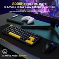 thumbnail image 3 of ATTACK SHARK X65 HE Wired Rapid Trigger Magnetic Switch 65% Mechanical Gaming Keyboard and R1 Mouse Combo,8KHZ Polling Rate,2.4Ghz Wireless/USB C/BT Lightweight Mice,18K DPI for Esport Gamer, 3 of 10