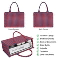 thumbnail image 2 of Large Capacity Tote Bag,Red Blue Checkered Pattern Handbag Fashion Luxury Tote Bag,15.7"x13"x 5.1" Inches,Laptop Compatible, 2 of 6