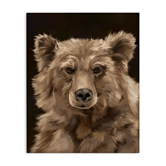 Stupell Industries Fluffy Bear Cub Animals Painting Wrapped Canvas Art Print Wall Art, 16 x 20