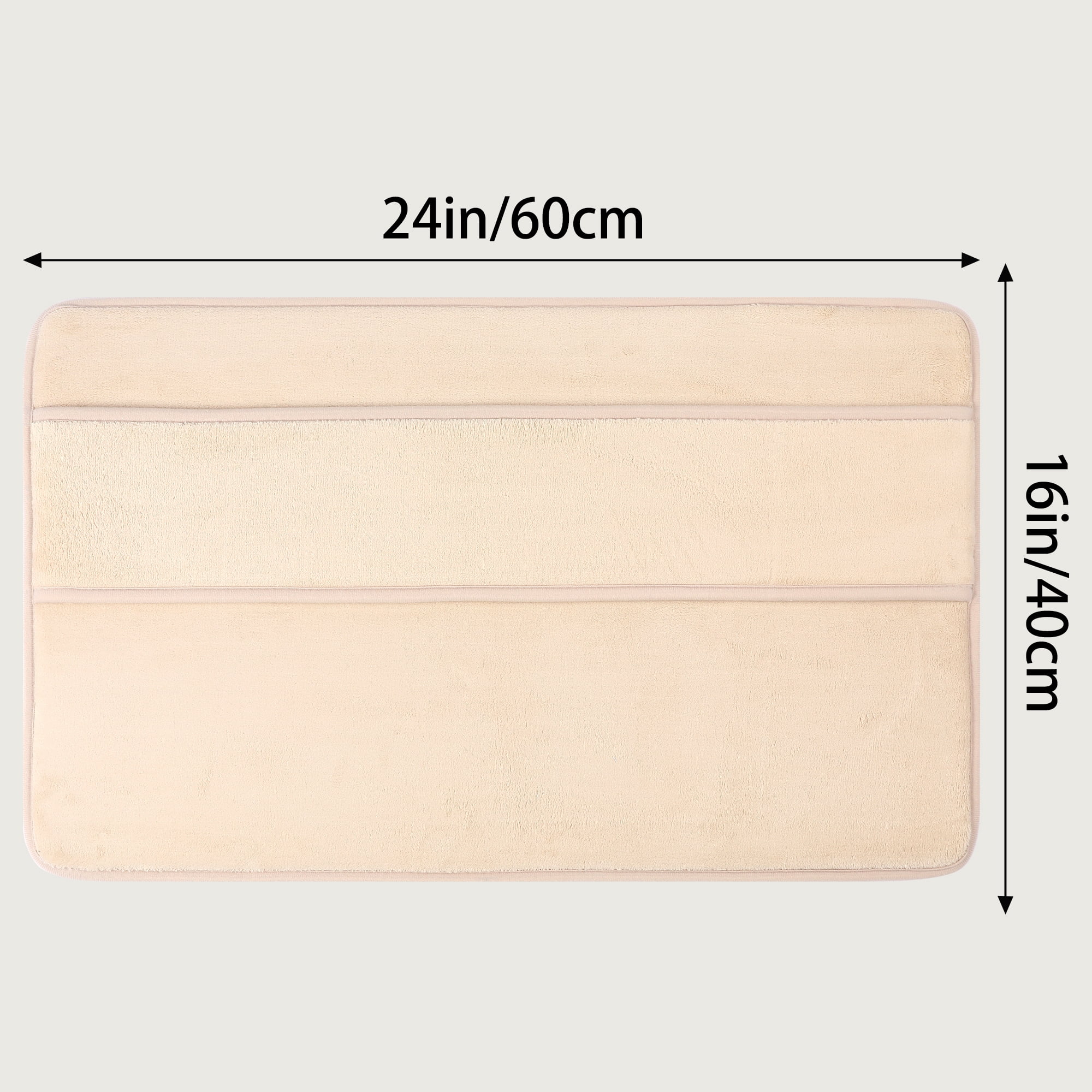 Unique Bargains Memory Foam Absorbent Non Slip Bath Rug Khaki 16" x 24"