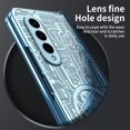 thumbnail image 4 of MonsDirect for 7.6 inch Samsung Galaxy Z Fold 4 5G 2022 Case, Mechainical Gear Clear Plating Frame Hard PC Back Shell With Screen Protector, Slim Folding Hinge Protection for Galaxy Z Fold 4, Blue, 4 of 7