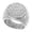 Silver, variant on Men's Stainless Steel Personalized Vintage Micro Pave CZ Ring Hip Hop Style Silver Size 13