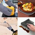 thumbnail image 5 of (Grey) Pack of 6 Oven Gloves/Mitts - Heat Resistant with Non-Slip Silicone Exterior : Cooking - Baking - Kitchen - BBQ, 5 of 5