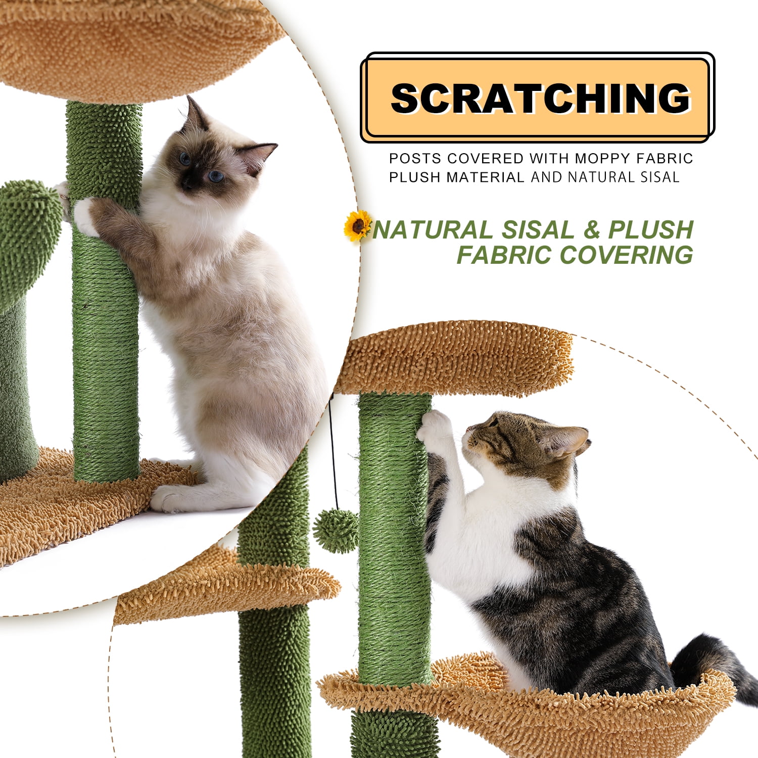 Pefilos 95"-108" Adjustable Height Cactus Cat Tree for Indoor Cats, Modern Floor to Ceiling Cat Tower, 5 Level Cat Climbing Tree, Green Pefilos 95"-108" Adjustable Height Cactus Cat Tree for Indoor Cats, Modern Floor to Ceiling Cat Tower, 5 Level Cat Climbing Tree, Green