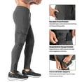 thumbnail image 3 of BROKIG Men's Zip Cargo Jogger Pants Gym Workout Athletic Sweatpants with Pockets (XX-Large, Dark Gray), 3 of 5