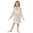 thumbnail image 6 of FORMRS Niños Bathrobe Unisex Hooded Robe Soft Plush Pajamas Sleepwear, Size 10-12T, Red Watercolor Seashells, 6 of 7