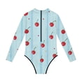 thumbnail image 6 of VBTAPA Girls Long Sleeve Swimsuit Cute Floral Print One Piece Bathing Suit Zipper UPF 50+ Rash Guard Swimwear Multicolor 9-10 Years, 6 of 8
