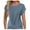 Blue, variant on Women's T-Shirts Casual Solid Color Round-Neck Rolled Short Sleeve Pullover Top Twist Tee Shirt XL