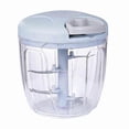 thumbnail image 1 of Multi-Function Herb and Vegetable Cutter, 1000ml Chopper with 5 Blades for Onion, Pesto, Nuts, Fruit, and Salad Prep (Blue), 1 of 5