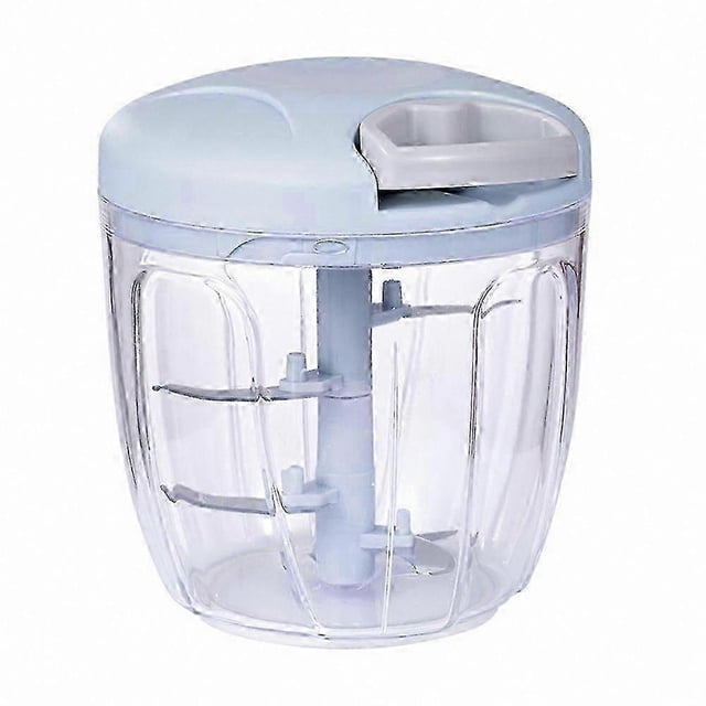 Multi-Function Herb and Vegetable Cutter, 1000ml Chopper with 5 Blades for Onion, Pesto, Nuts, Fruit, and Salad Prep (Blue)