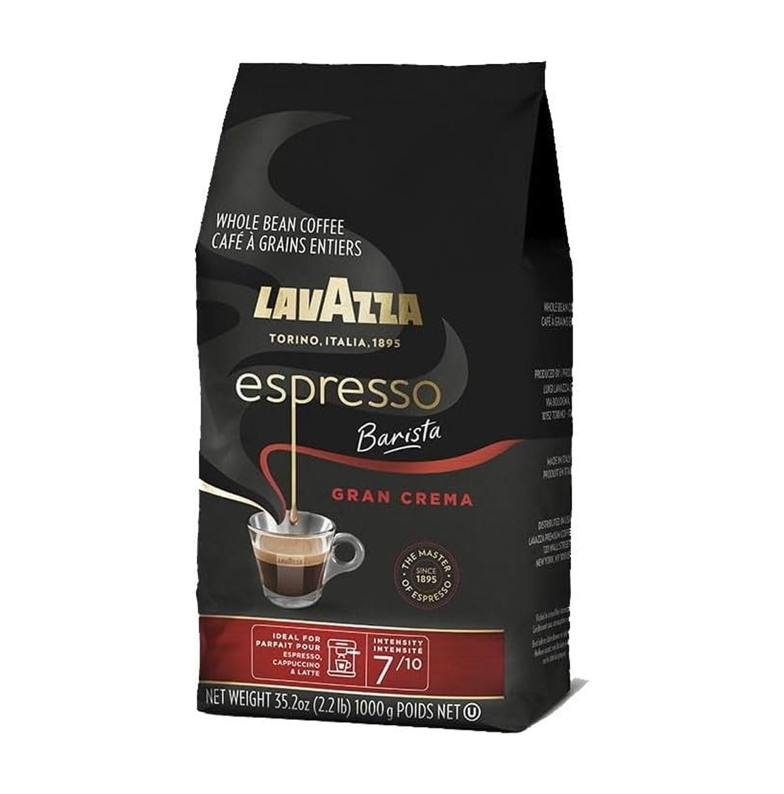 Lavazza Espresso Barista Gran Crema Whole Bean Coffee Blend, Medium Espresso Roast, Oz Bag (Packaging May Vary) - 2.2 LB, 35.2 Ounce