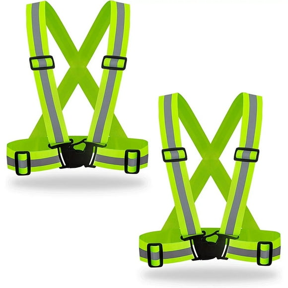 HANCELANT 2 Piece Adjustable Safety Security High Visibility Reflective Vest Gear Stripes Jacket
