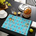 thumbnail image 4 of Tropical Ocean Placemats Set of 4, Flax Heat Resistant Table Mats, Wrinkle Free and Machine Washable, Starfish Coral Marine Pattern for Summer Beach Seaside Dining Decor, 4 of 6