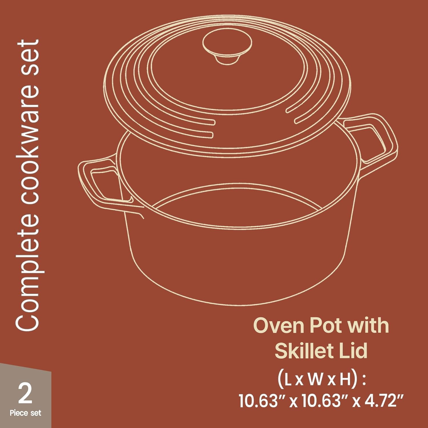 Bakken 6QT Enameled Cast Iron Dutch Oven – Oven Safe 500°F, Moisture-Locking Lid, Bread Baking, Braising & Campfire Cooking, Blue