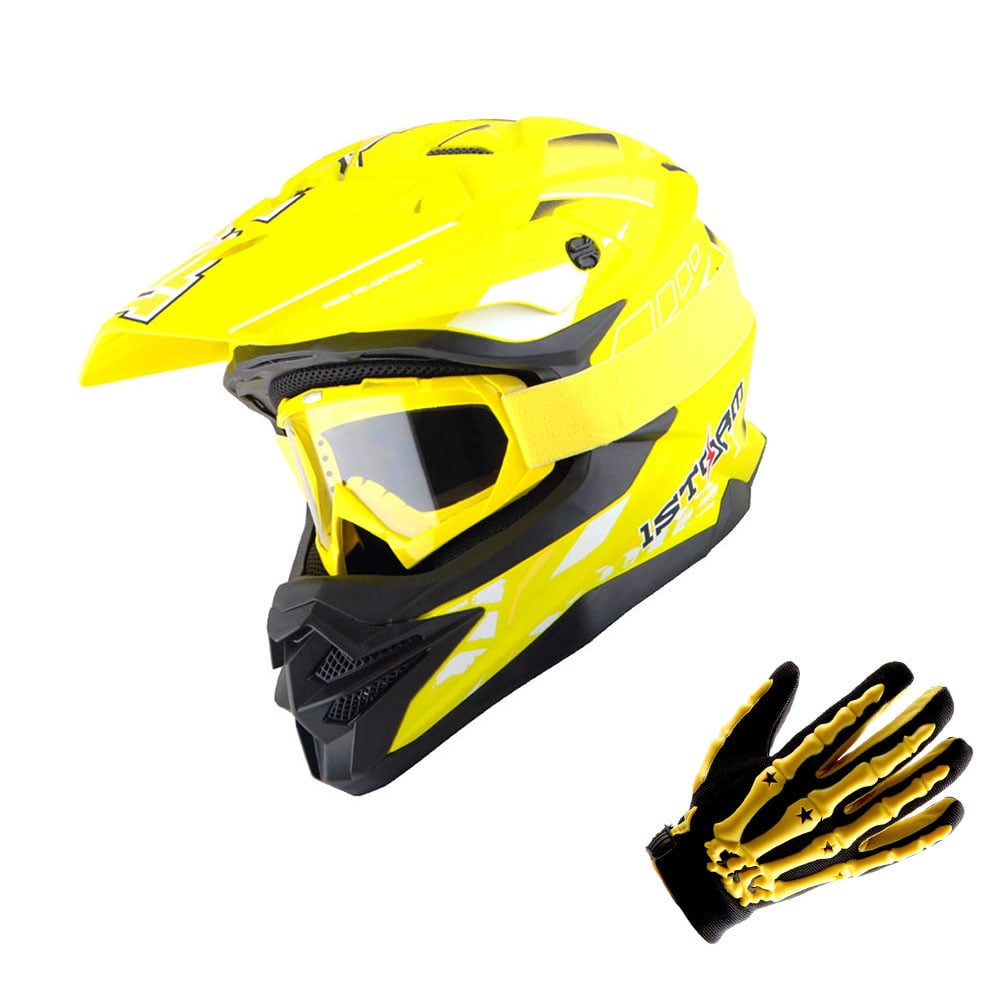 Motocross Dirt Bike Adult MX Helmet Motorbike/ATV/Quad Bike S-XL Yellow 
