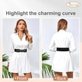 thumbnail image 4 of Women Wide Waist Belt Stretchy Elastic Vintage Belts for Dress Ladies Belt with Circle Buckle, 4 of 11