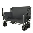 thumbnail image 5 of JXXRZ Folding Wagon with Seat & Canopy, 500lbs Heavy Duty All-Terrain Beach Cart, Gray, 5 of 9