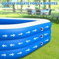 thumbnail image 6 of Cowin Inflatable Swimming Pool for Kids Adults, 120" x 72" x 22" Blow up Pool, Family Inflatable Swimming Pools for Backyard, Blue, 6 of 8