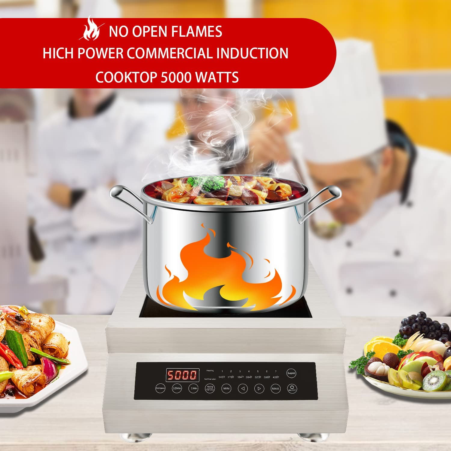 QTYANCY Induction Cooktop, 12 inch Built-in Electric Stove, LED Sensor Touch Screen Hot Plate