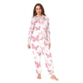 thumbnail image 4 of Adult Onesie Pink Butterfly Zipper One-Piece Pajamas Unisex with Pockets, 4 of 6