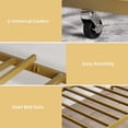 thumbnail image 5 of Twin Daybed with Trundle, Heavy Duty Metal Trundle Sofa Bed Frame with Strong Metal Slats for Living Room, Bedroom, Gold, 5 of 7