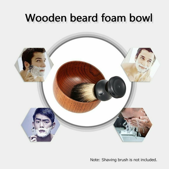 Fiudx Cuenco de Madera para Barba, Elegante Taza para Jabón de Afeitar, Taza de Limpieza de Textura Fina, Artesanía Exquisita para El Cuidado de La Barba, Rutina Diaria de Cuidado, Perfecto para Homb