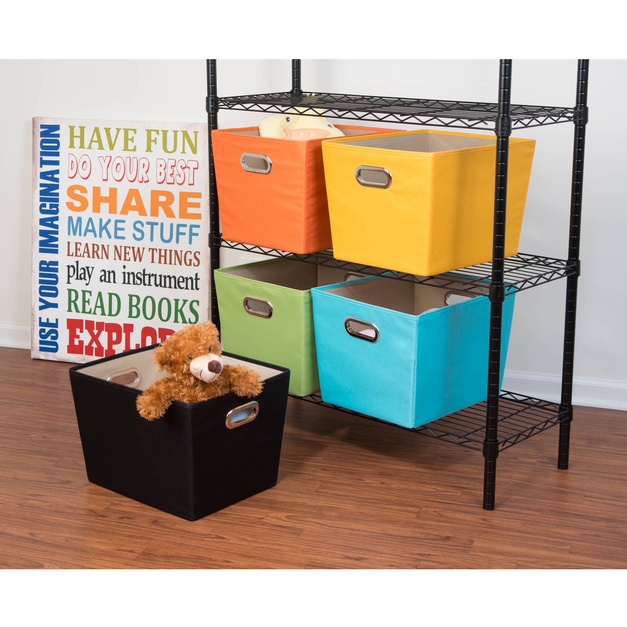 Honey Can Do Large Decorative Storage Bin with Handles, Multicolor - image 3 of 4