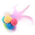 thumbnail image 2 of Juguete para gatos, cascabeles hechos a mano, pelota hinchable integrada con hierba gatera, juguete de plumas interactivo (colorido), 2 of 5