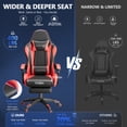 thumbnail image 6 of Mr IRONSTONE Ergonomic Gaming Chair with Massage Lumbar Support and Footrest, Heavy Duty 400lbs Computer Chair for Adults, Red/Black, 6 of 9