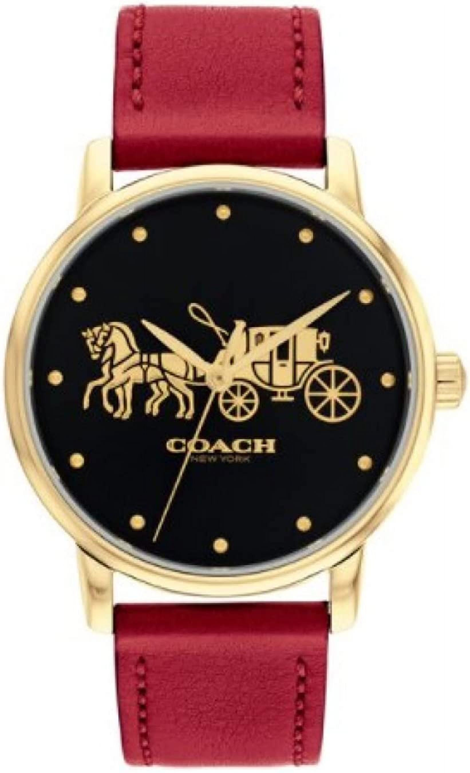 Coach Grand Carnation 14503742 Gold Glitz Dial Mesh Band Women's