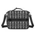 thumbnail image 2 of Baseballs Quotes Black Pattern Insulated Lunch Bag with Shoulder Strap and Bottle Holder,Bento School Lunch Bag Box,11x9.5x3.5 Inches, 2 of 5