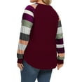 thumbnail image 4 of ZXSXSY Women Plus Size Round Neck Long Sleeves Colorblock Tunic Shirt, 4 of 4