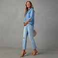 thumbnail image 4 of Womens Casual Denim Shirt - Turn Down Collar, Long Sleeve, Button Front - Western Style Top - S-XL, 4 of 8