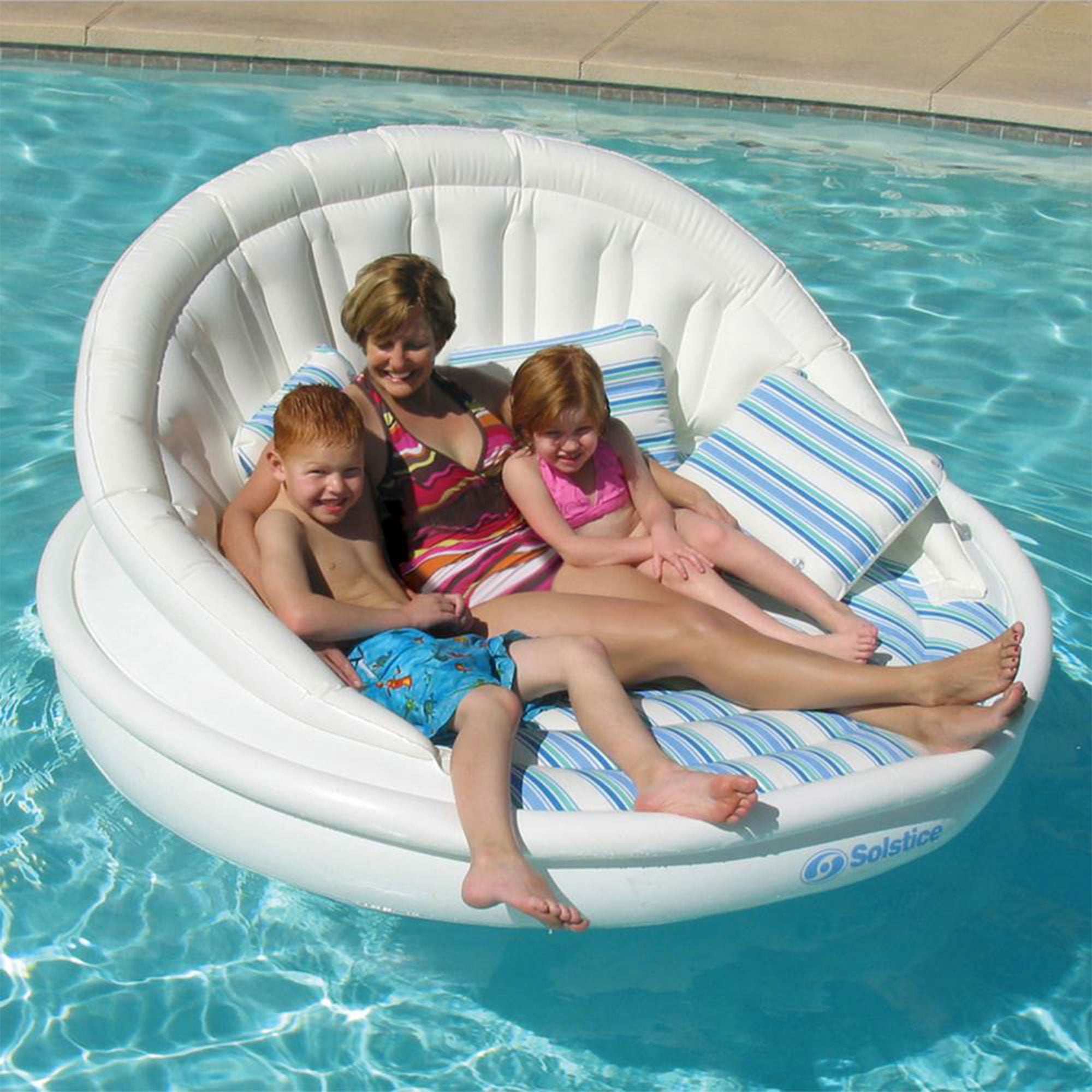 Swimline Solstice Aqua Sofa Inflatable Pool Lounger with Instaflate System