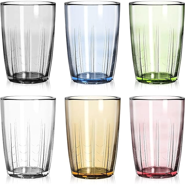 Juego de 6 tazas de acrílico ZEAYEA 14 onzas