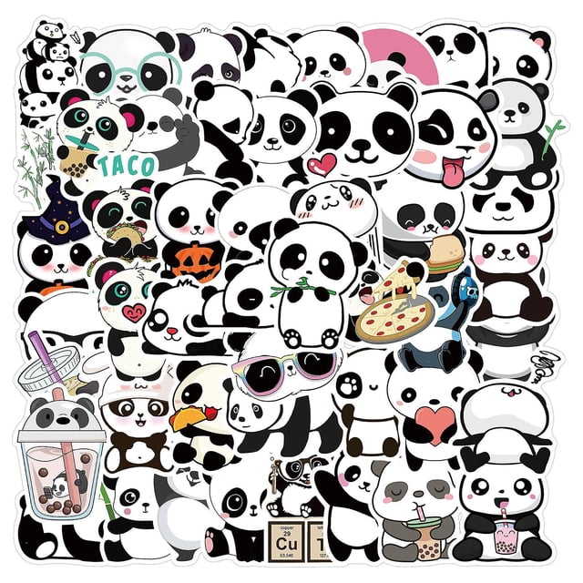 autocollant 50 Pices Panda Graffiti Stickers Pour Portable Voiture Ordinateur Moto Velo Casque Skateboard Guitare Bouteille D'eau Guitare Dcalcoma