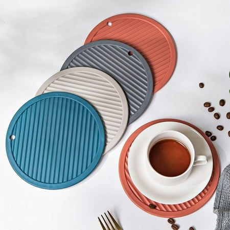 

Merotable Round Heat Resistant Silicone Mat Anti-skid Cup Pads Tea Cup Milk Mug Coffee Cup Coaster Kitchen Dining Table Accessories