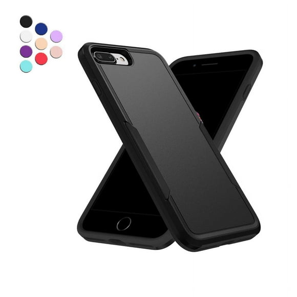 Entronix Funda Resistente Diseñada para iPhone 7 Plus/8 Plus, Cubierta Protectora a Prueba de Golpes de Triple Capa, Color Negro