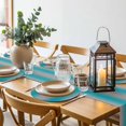 thumbnail image 6 of Turquoise Ombre Round 15 Inch Placemats Set of 8, Grey Modern Art Farmhouse HeatResistant Non Slip Place Mats for Dining Table, Wipeable Braided Kitchen Table Mats for Housewarming, 6 of 9